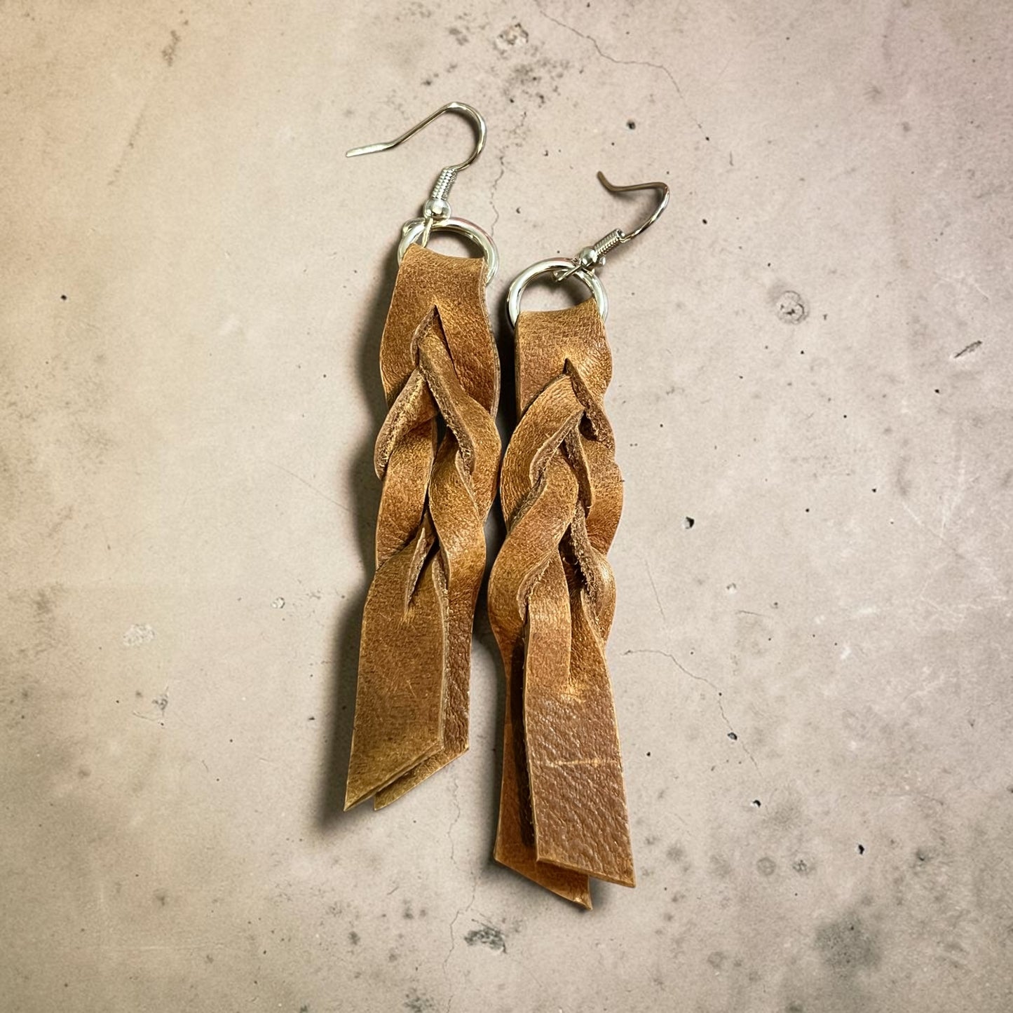 Braided Leather Earrings