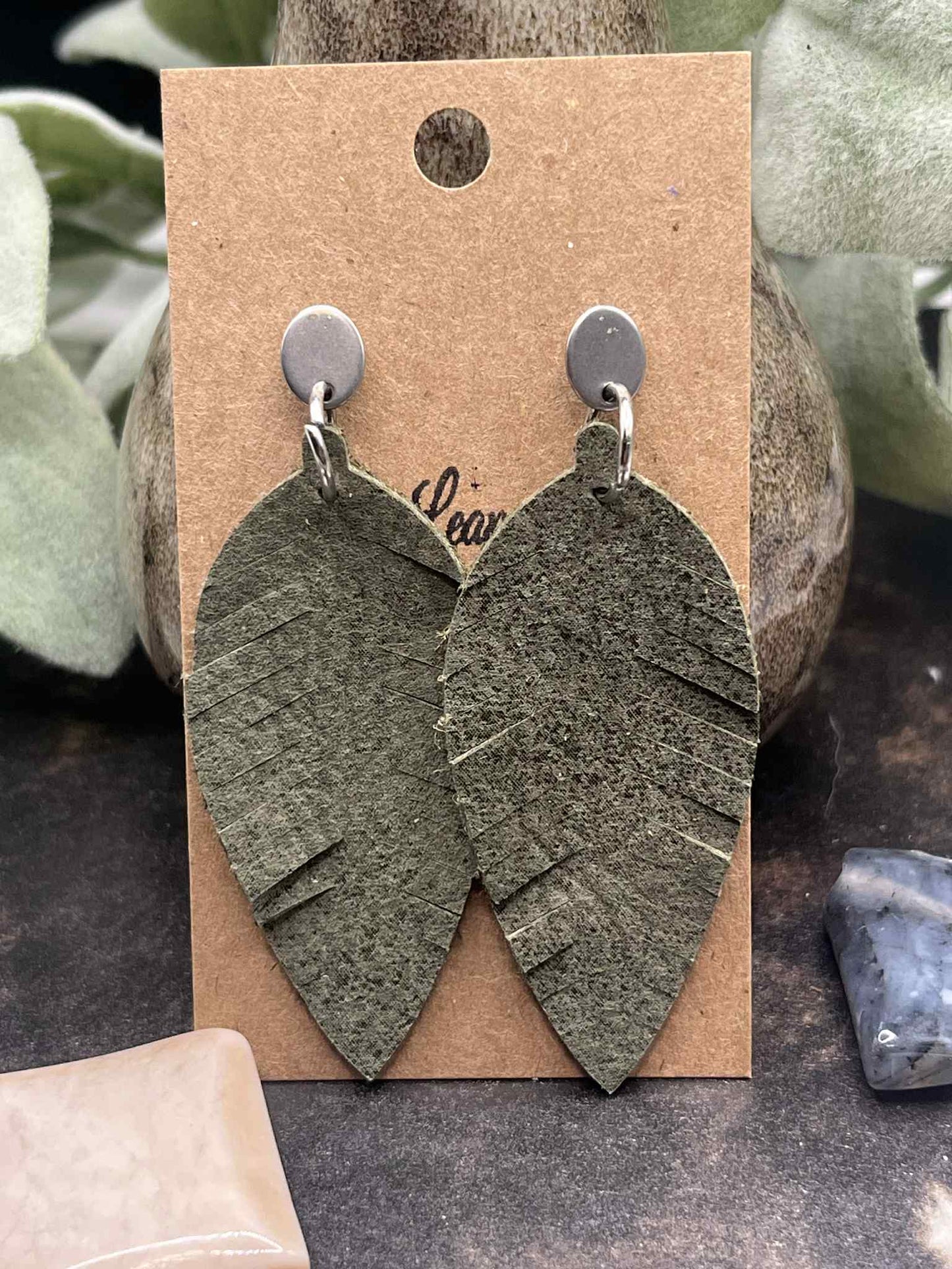 Moss Green Fringe drop leaf