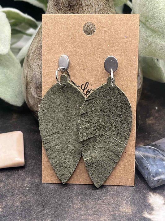 Moss Green Fringe drop leaf