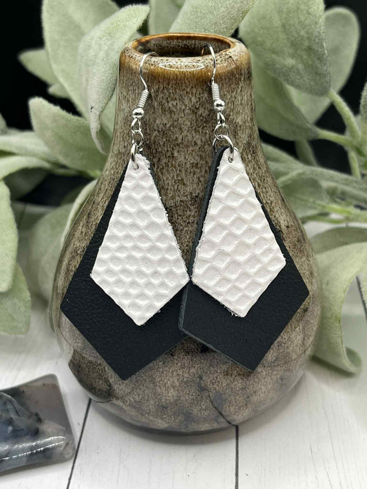 Black & White Leather Diamonds