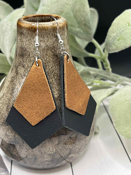 Black & Brown Leather Diamond (2.5”)