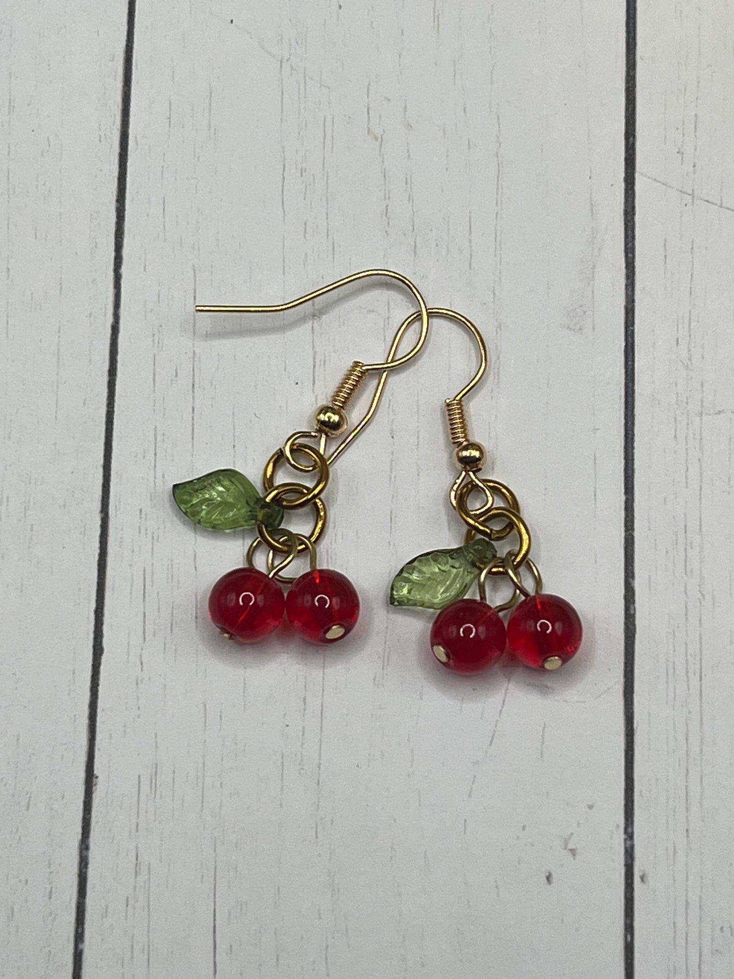 Cherry Drop earrings (gold)