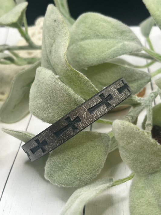 Genuine Leather Cross Bracelet