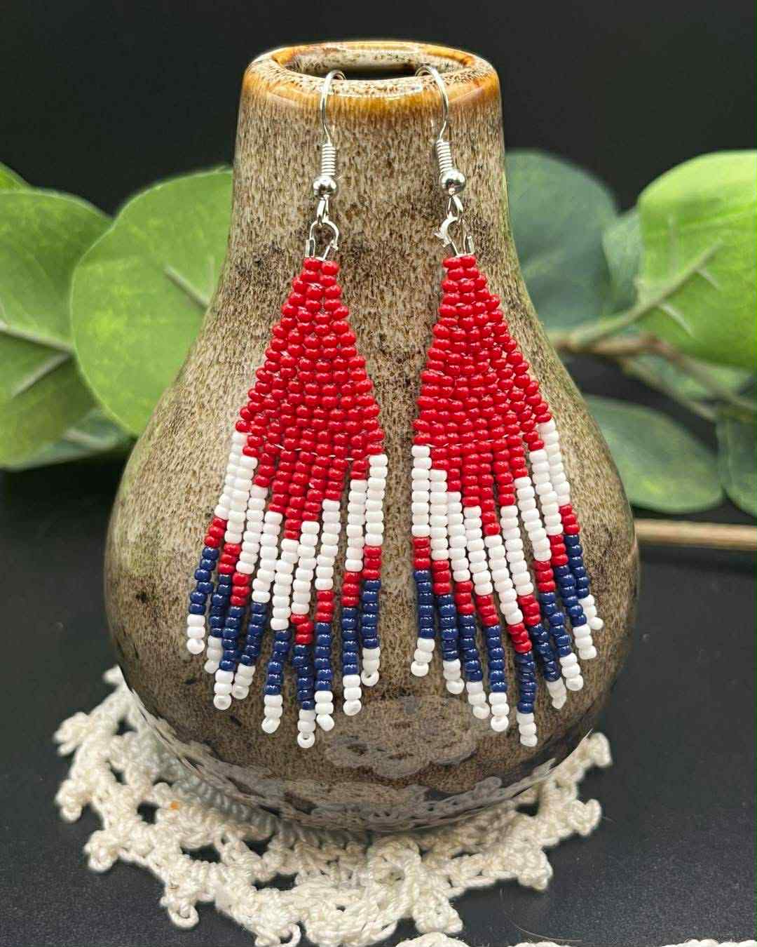Patriotic Beaded Earrings