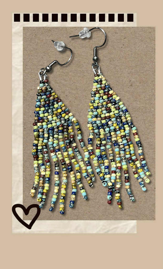 Multi Picasso Beaded Earrings